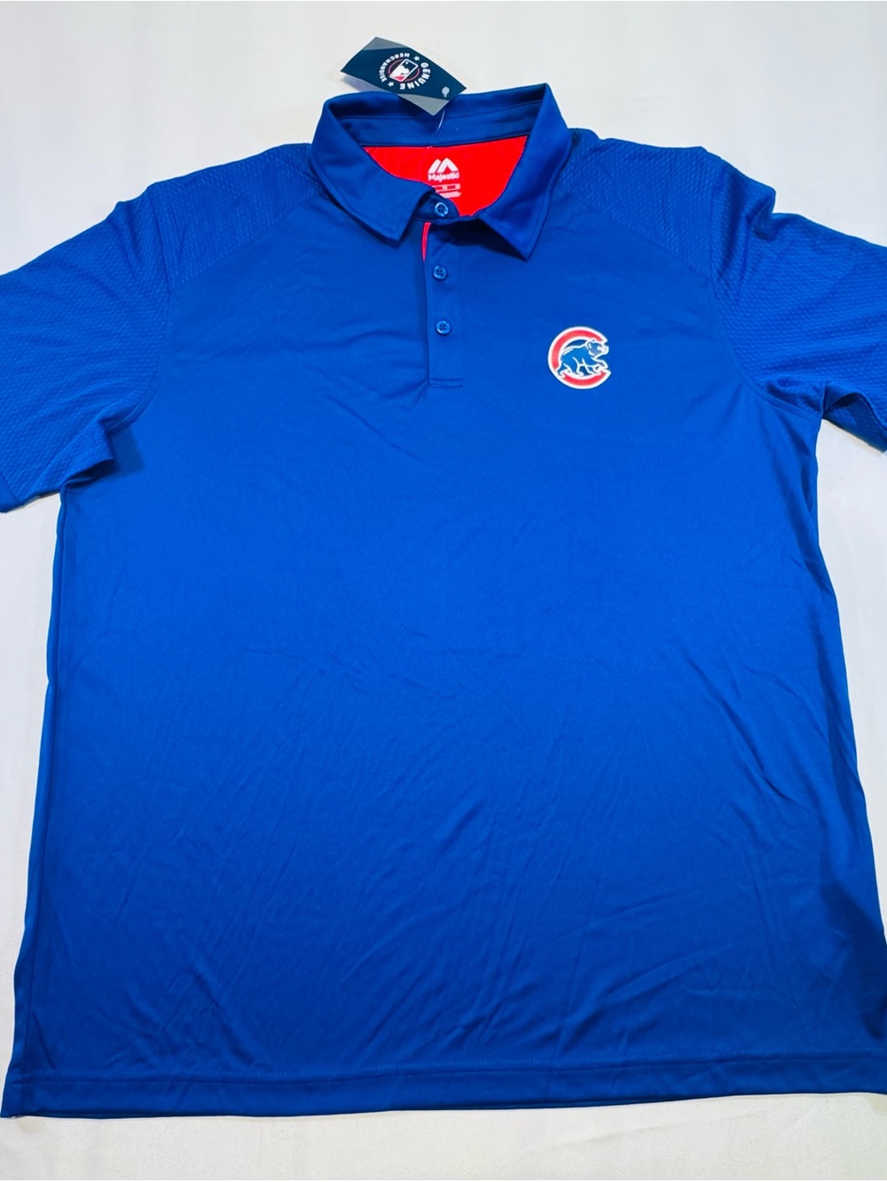 Majestic Chicago Cubs Royal Blue Polo with Red Accents
